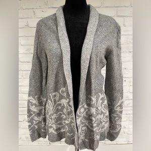 EUC Benedetta B. Women’s Medium Gray & White Wool & Cashmere Cardigan
